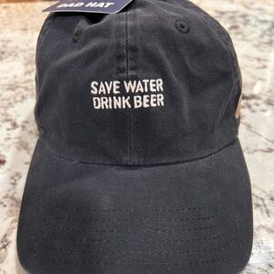 Save Water Drink Beer ADJUSTABLE Navy HAT CAP Wembley Strapback Hat Humor Funny